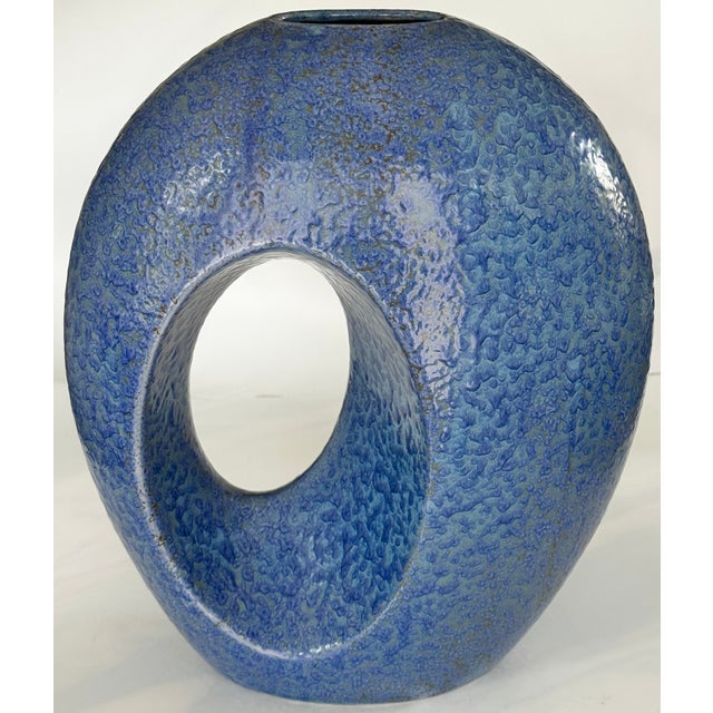 Cornflower Blue Made in Portugal Contemporary Vase For Sale - Image 8 of 11