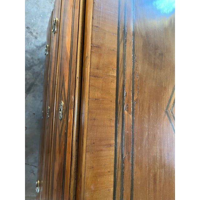 Brown 18th Century Italian Cherry Neoclassical Commode With Inlay and Veneer For Sale - Image 8 of 18