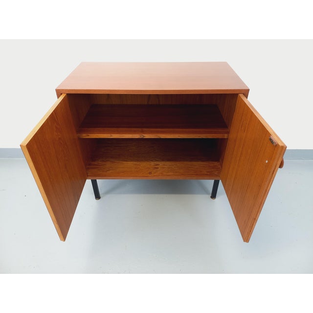 Wood Small Vintage Modernist Row Storage Unit in Teak, 1960s For Sale - Image 7 of 14