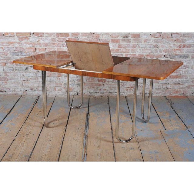 Wood Bauhaus Oak Foling Table by J. Halabala for UP Zavody, Czech, 1930s For Sale - Image 7 of 18