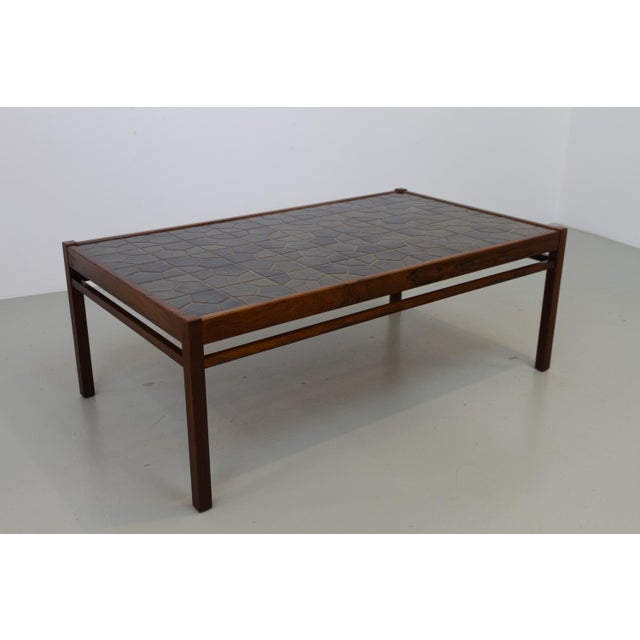 Brown Mid-Century Danish Rosewood Coffee Table with Tiled Top, 1960s For Sale - Image 8 of 18