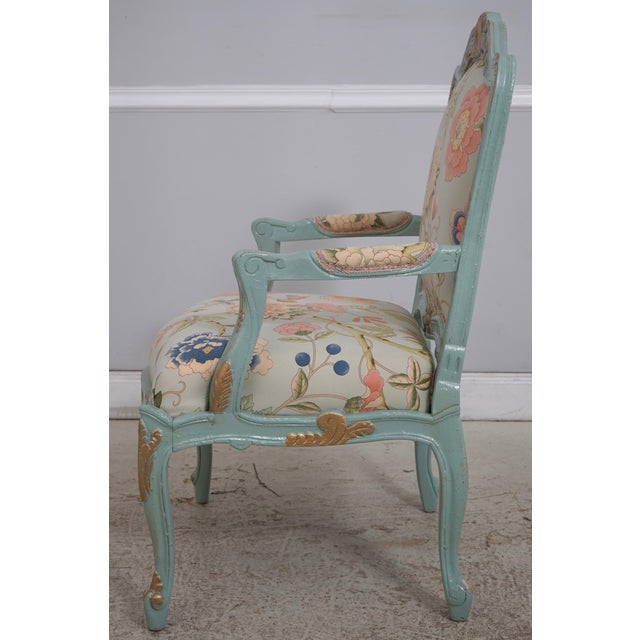 French Pair of French Louis XV Style Fauteuil Armchairs For Sale - Image 3 of 18