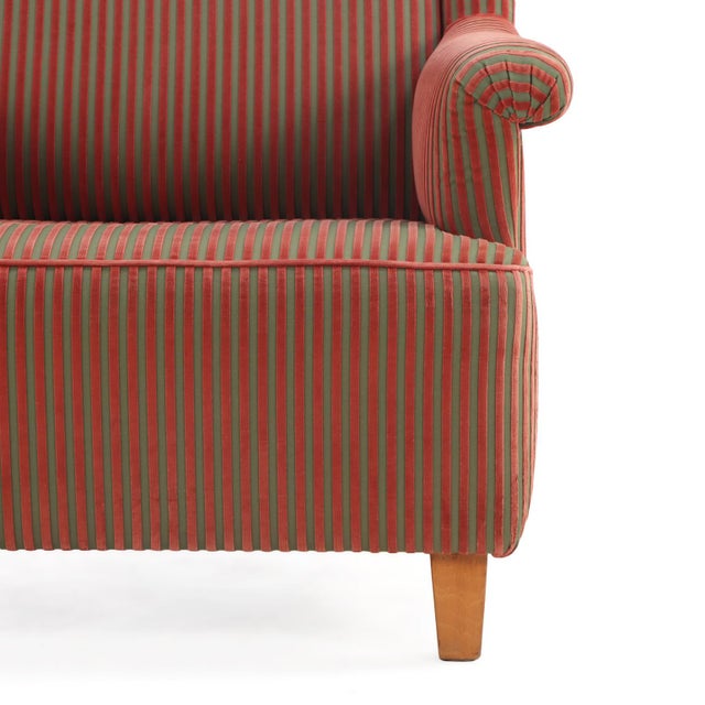 1940s Italian Upholstered Lounge Chair, C. 1940 For Sale - Image 5 of 7