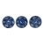 Stunning & Rare Antique Original Set of 3 Dark Flow Blue English Staffordshire 10 Inch Dinner Plates Circa 1830s For Sale
