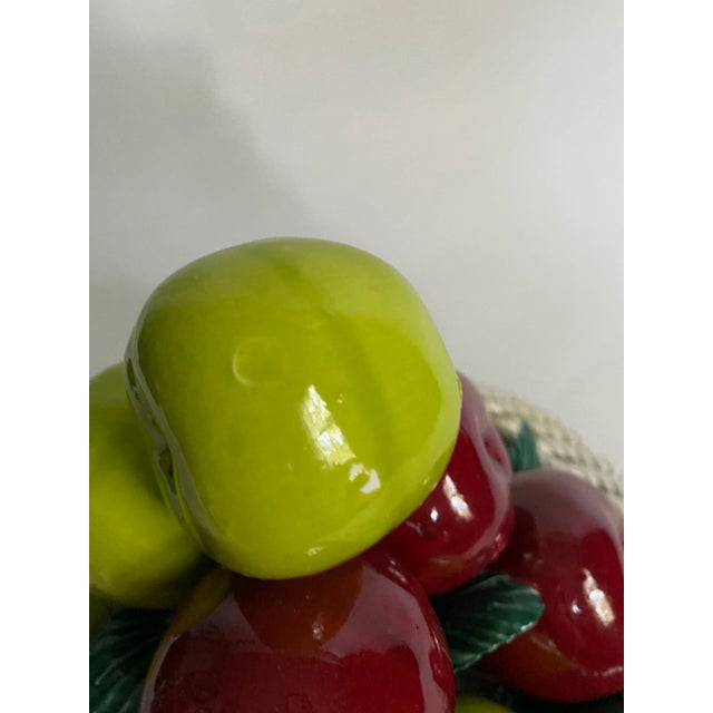 Capodimonte Italian Majolica Apples Compote For Sale - Image 4 of 6