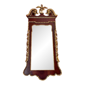 Late 20th Century George III Style Eagle Mounted Carved Gilt Wood Constitution Entryway Mirror