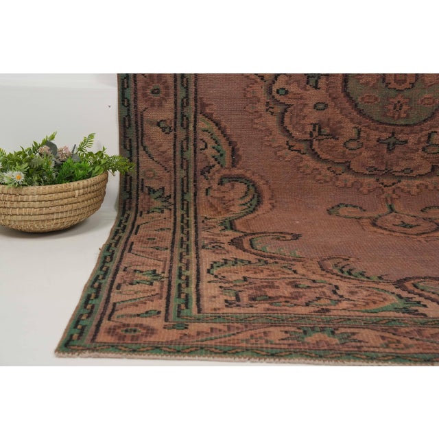 Textile 1970s Vintage Turkish Handmade Wool Cotton Pink Area Rug For Sale - Image 7 of 12