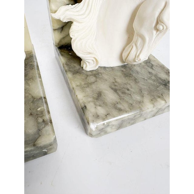 Marble Bookends with Stucco Fish Decoration, France, 1970s, Set of 2 For Sale - Image 12 of 15