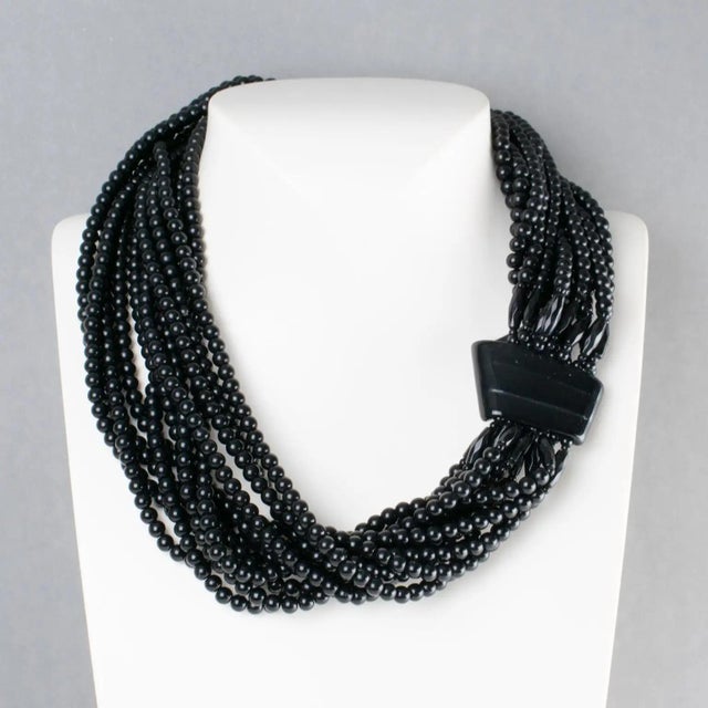 Contemporary Angela Caputi Licorice Resin Multi-Strand Necklace For Sale - Image 3 of 10