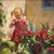 Rose-Red by Lisa Fricker | Oil on Board Painting of a girl among red roses For Sale