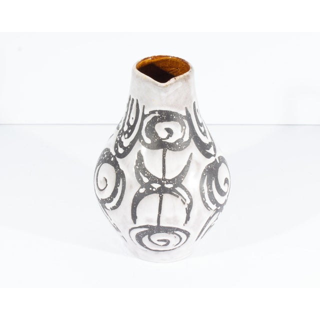 Mid 20th Century Jasba Keramik West German Black and White Ceramic Pitcher For Sale - Image 4 of 8