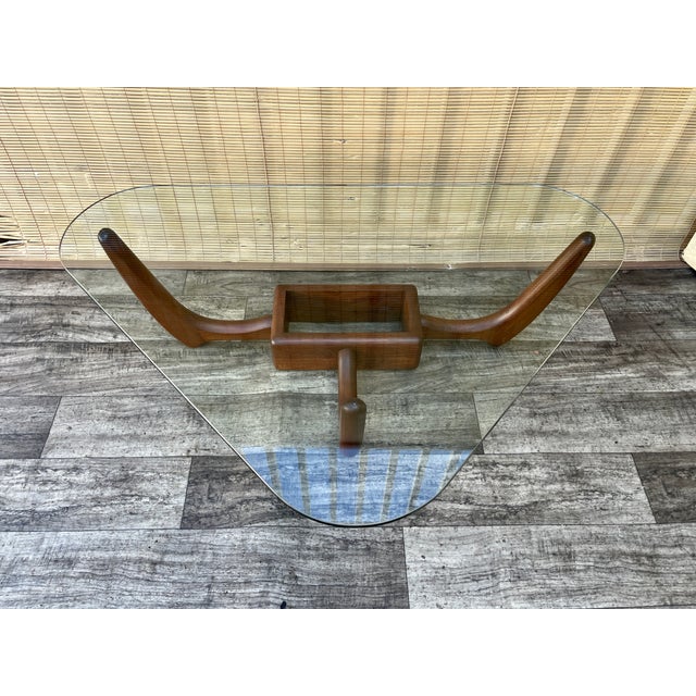 Wood Mid-Century Modern Adrian Pearsall Style Glass Top Coffee Table. Circa 1960s For Sale - Image 7 of 18