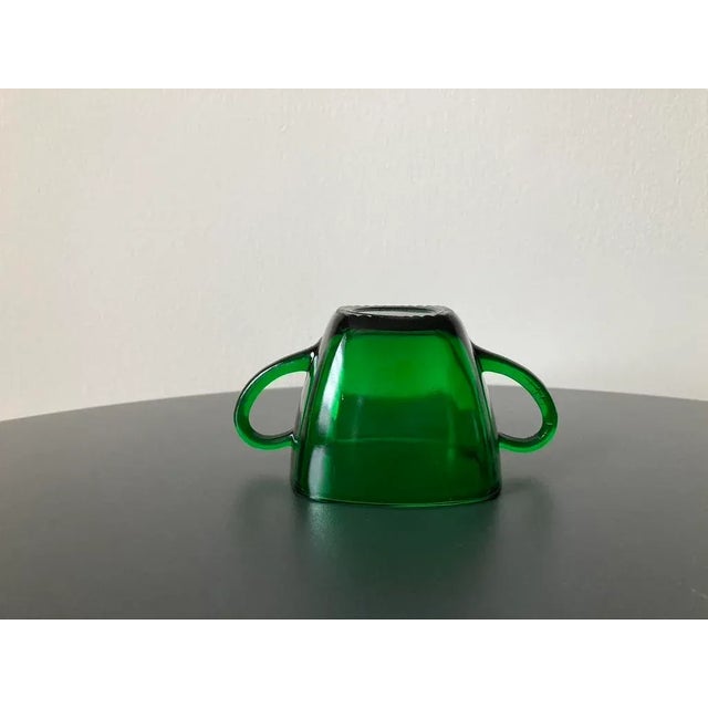 Midcentury American Art Deco Green Glass Sugar Bowl by Anchor Hocking For Sale In New York - Image 6 of 12