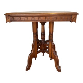 English Late 1800's Rectangular Side Table in Mahogany For Sale