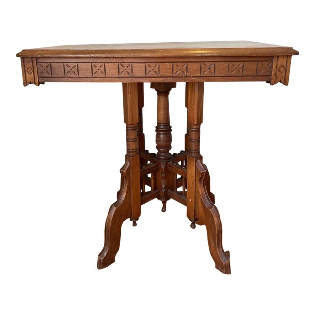 English Late 1800's Rectangular Side Table in Mahogany For Sale