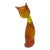 1970’s Orange Amberina Art Glass Cat Figure For Sale