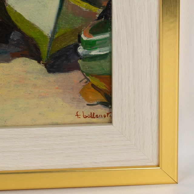 Modern Old Boats in Provence, Oil on Canvas Painting by Felix Eugene Bellenot, Circa 1930 For Sale - Image 3 of 16