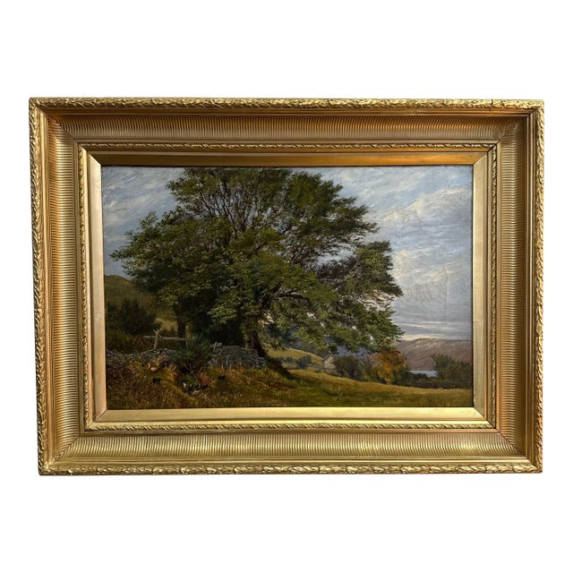 A Glimpse of Lock Lomond by Hamilton Maxwell 1885 Large Landscape Oil Painting For Sale