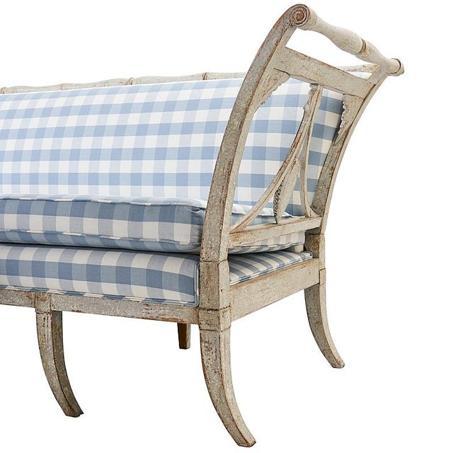 Schumacher 18th Century Schumacher Swedish Gustavian Wood Carving Sofa For Sale - Image 4 of 6