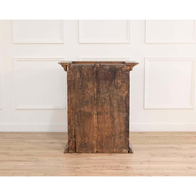 Original 19th-Century Painted Wall Cabinet with Two Doors and One Drawer For Sale - Image 9 of 12