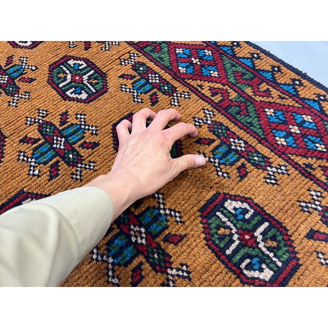 Terracotta Turkmen-Style Geometric Gul Runner Rug, 2'7" X 9'3" For Sale - Image 12 of 13