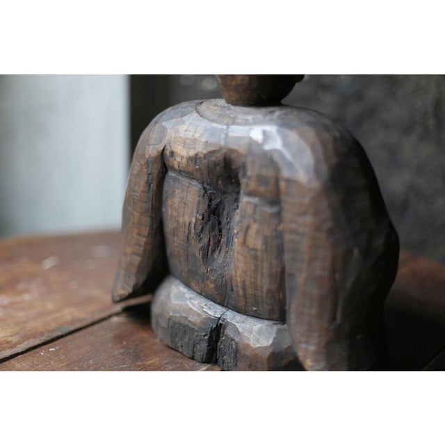 Early 19th Century Antique Wood Figure “Kobo Daishi” For Sale - Image 10 of 12