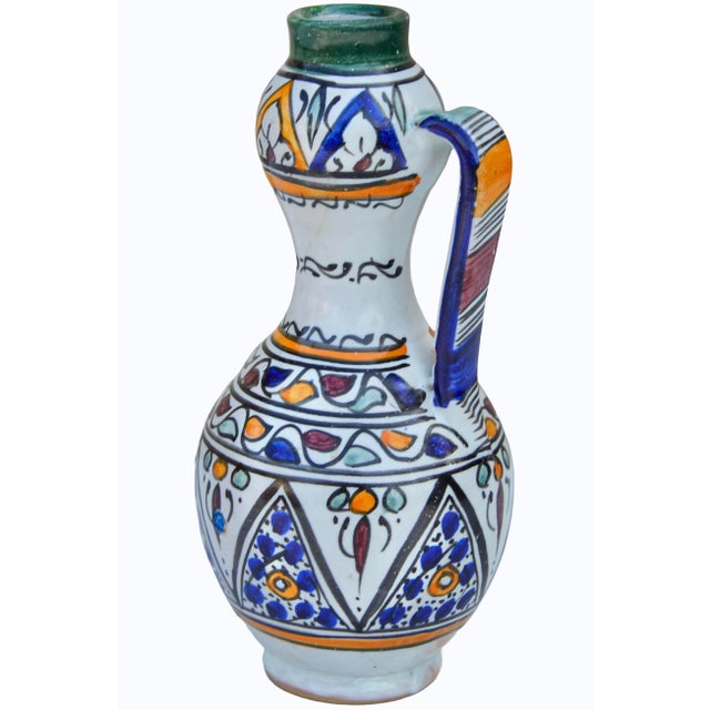 Mid 20th Century Handcrafted Colorful Andalusian-Patterned Ceramic-Art Vase For Sale - Image 4 of 9