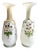 Matching Pair of Antique Bristol Glass Vases With Hand Painted Flowers & Butterflies For Sale