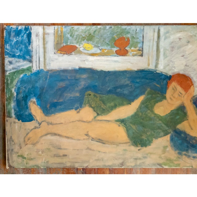 We are selling this great Mid-Century Modernism painting. This painting is very much in the French or American style and...