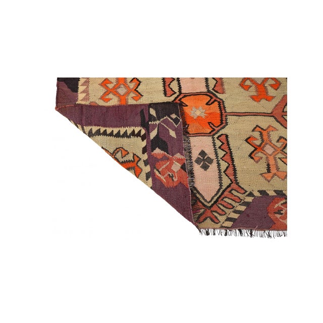 1960s Vintage Decorative Small Kars Kilim Rug - 3`6″ X 6`0″ For Sale - Image 5 of 6