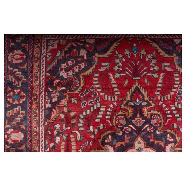 Rectangular Middle Eastern Rug in Pure Wool For Sale - Image 3 of 5
