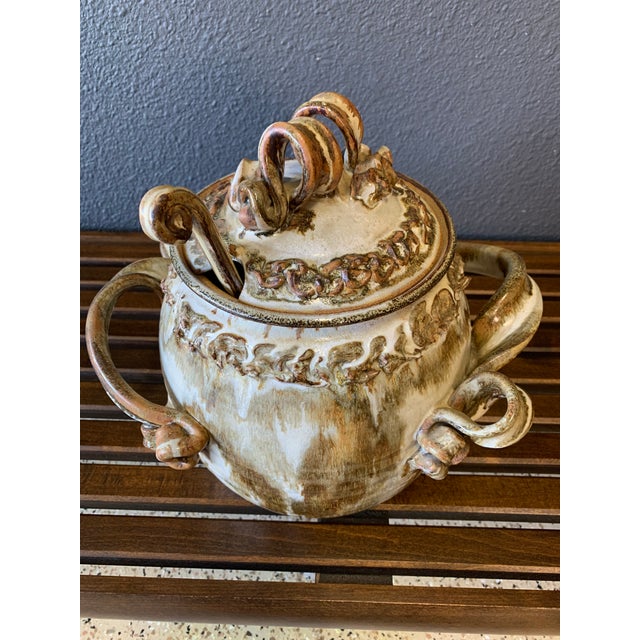 Mid 20th Century Abstract Stoneware Tureen With Ladle For Sale - Image 13 of 13