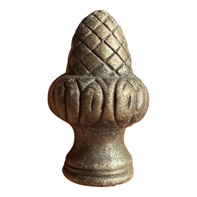 Late 20th Century Small Metal Acorn Finial For Sale