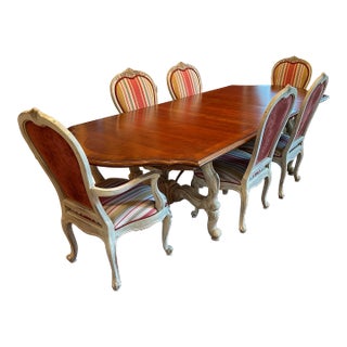 Century Dining Room Table and Chairs - Set of 7 For Sale