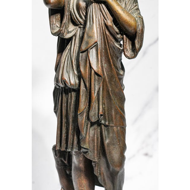 Wonderful High Quality Large Antique Victorian Bronze Statue Sculpture Diana of Gabii Neoclassical Woman Grand Tour For Sale In New York - Image 6 of 17