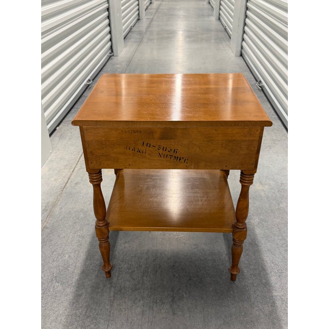 Ethan Allen Heirloom Nutmeg Maple Colonial Early American Nightstand For Sale - Image 11 of 11