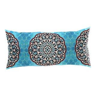 Contemporary Persian Tile Velvet Pillow For Sale