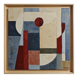 Tangence, Contemporary Geometric Abstract Painting Framed by Sophie Dumont For Sale
