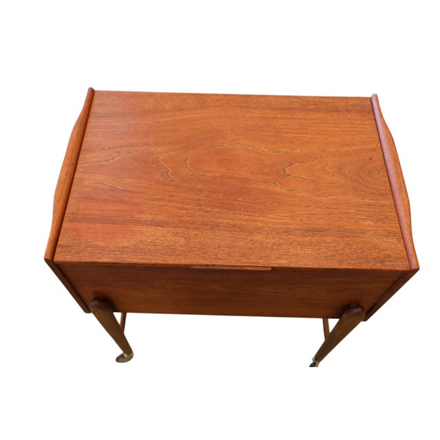 Danish Sewing Cart in Teak with Storage and Insert, 1960s For Sale - Image 9 of 12