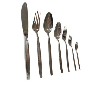 Danish Modern Silver-Plated Capri Cutlery for 12 by Kr. J. Andersen, 1960s, Set of 89 For Sale