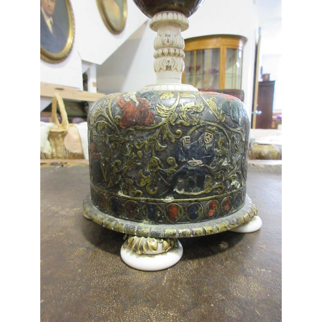 Renaissance Revival Enameled Bronze and Ivory Table Lamp by e.f. Caldwell For Sale - Image 4 of 5