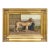 Continental Oil Painting of Two Dogs in Courtyard, circa 1900 - Gilt Frame For Sale