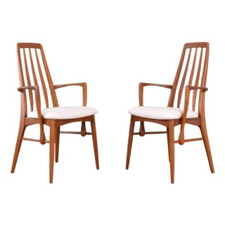 Mid-Century Teak Eva Dining Chairs by Niels Koefoed for Koefoeds Hornslet, 1960s, Set of 2 For Sale