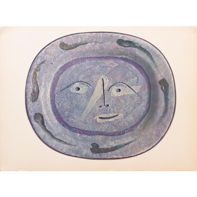 1950 Swiss Print of Picasso's Ceramic Platter "Smiling Face" For Sale In Dallas - Image 6 of 6