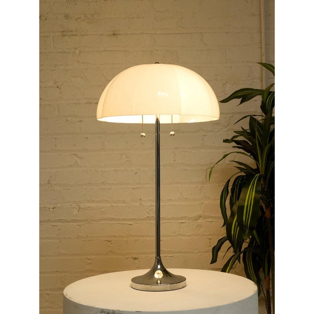 Metal Vintage Bauhaus White Sculptural Dome Table Lamp For Sale - Image 7 of 8