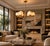 Contemporary Handcrafted Brass 6-Light Chandelier With Natural Alabaster Globe Shades, Dining Room & Kitchen Island Lighting For Sale - Image 3 of 10