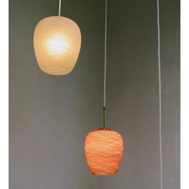 Brass & Glass Shield Cascade Ceiling Light, 1950s For Sale - Image 6 of 18