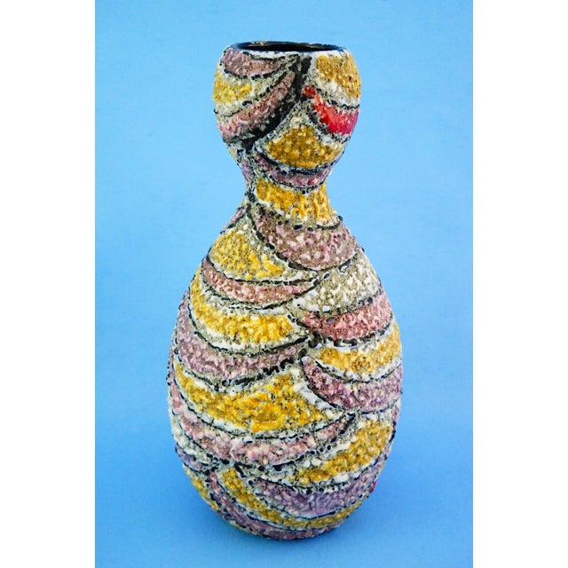 20th Century Acid-Finished Ceramic Vase eith Fat Lava Effect attributted to Vallauris Factory, France., 1950s For Sale - Image 4 of 18