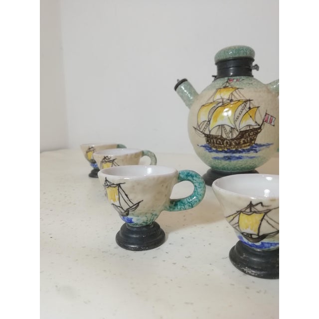 Rosolio Set from Casa Dellarte Albisola Capo, Italy, 1930s, Set of 7 For Sale - Image 11 of 15