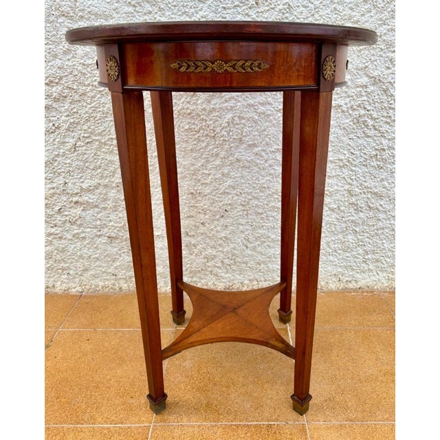French Neoclassical Round Gueridon With Bronze Mounts, 20th Century For Sale - Image 10 of 13